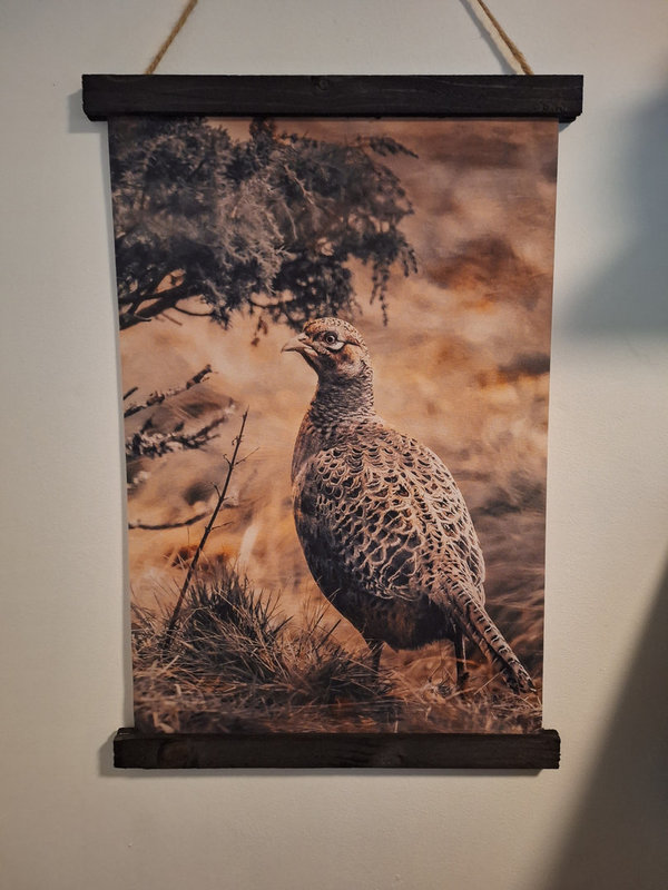 Wanddoek fazant 40x60 cm.